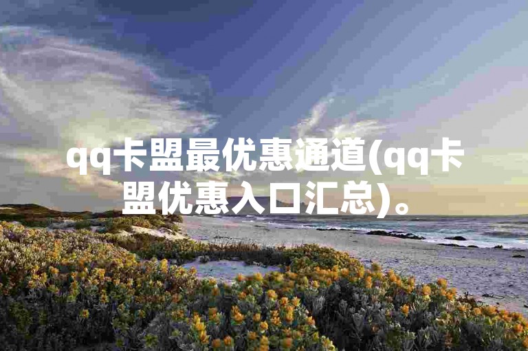 qq卡盟最优惠通道(qq卡盟优惠入口汇总)。