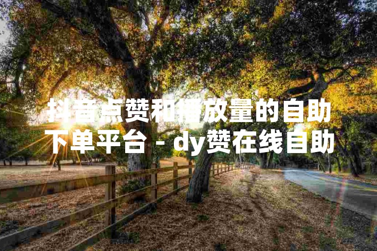抖音点赞和播放量的自助下单平台 - dy赞在线自助下单软件。