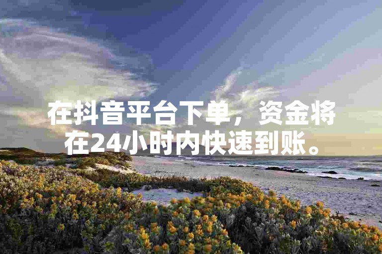在抖音平台下单，资金将在24小时内快速到账。