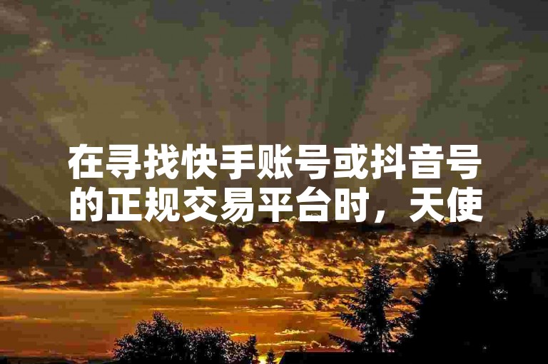 在寻找快手账号或抖音号的正规交易平台时，天使卡盟是一个值得考虑的选择。