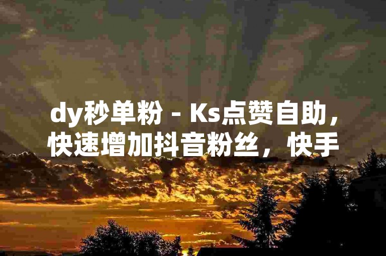 dy秒单粉 - Ks点赞自助，快速增加抖音粉丝，快手点赞轻松得。