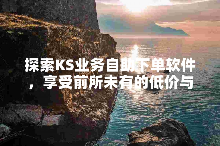 探索KS业务自助下单软件，享受前所未有的低价与超值优惠。