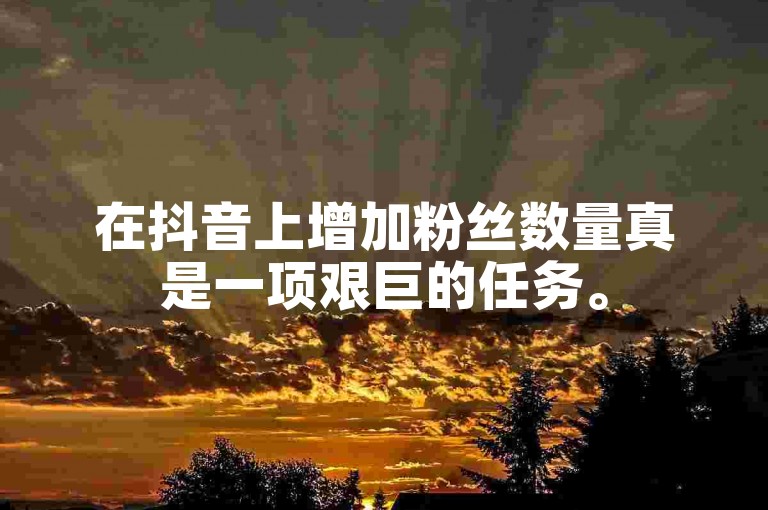 在抖音上增加粉丝数量真是一项艰巨的任务。