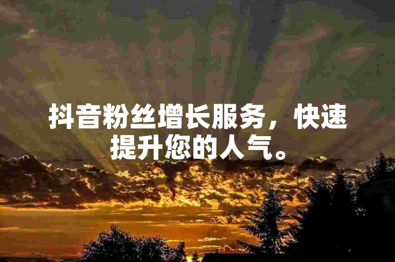 抖音粉丝增长服务，快速提升您的人气。