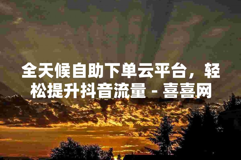 全天候自助下单云平台，轻松提升抖音流量 - 喜喜网络科技提供专业dy推广服务。