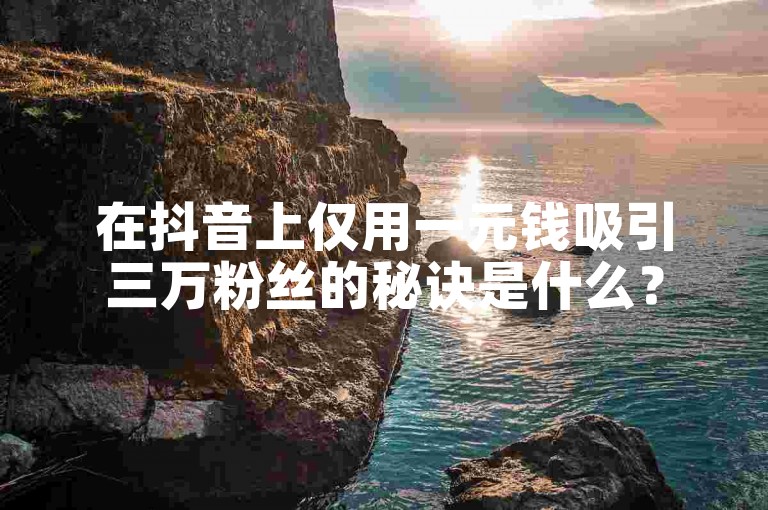 在抖音上仅用一元钱吸引三万粉丝的秘诀是什么？