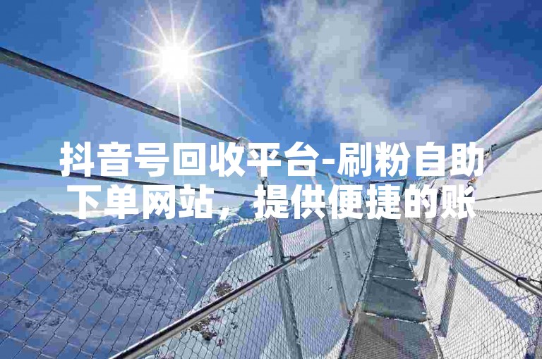 抖音号回收平台-刷粉自助下单网站，提供便捷的账号回收与粉丝增长服务。