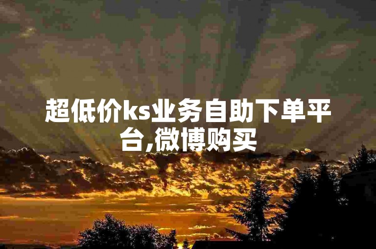 超低价ks业务自助下单平台,微博购买