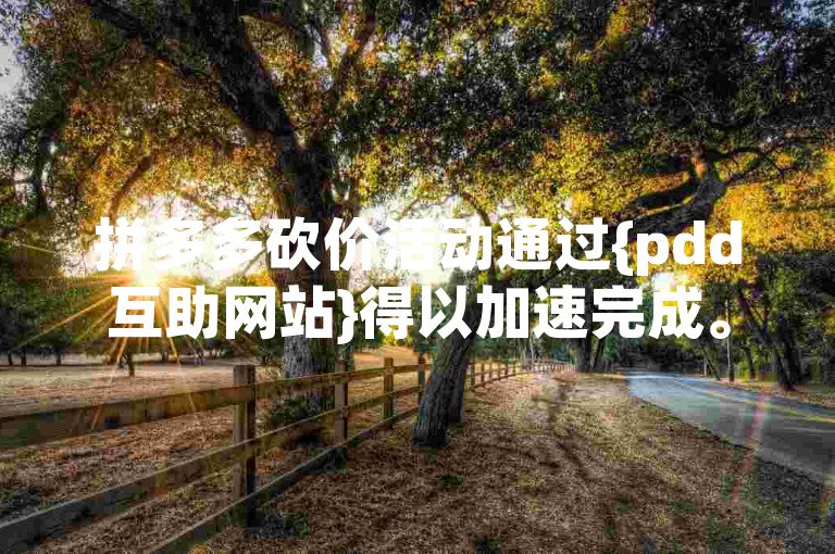 拼多多砍价活动通过{pdd互助网站}得以加速完成。