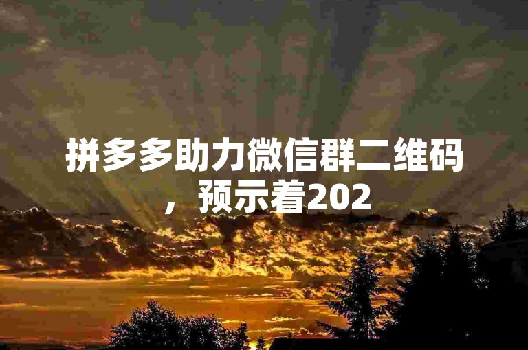 拼多多助力微信群二维码，预示着2025年社交电商的新趋势与无限机遇。