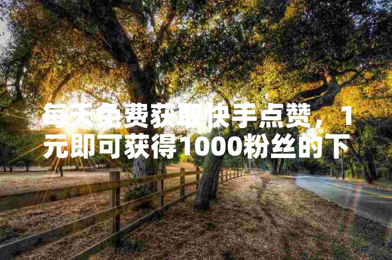 每天免费获取快手点赞，1元即可获得1000粉丝的下单平台。