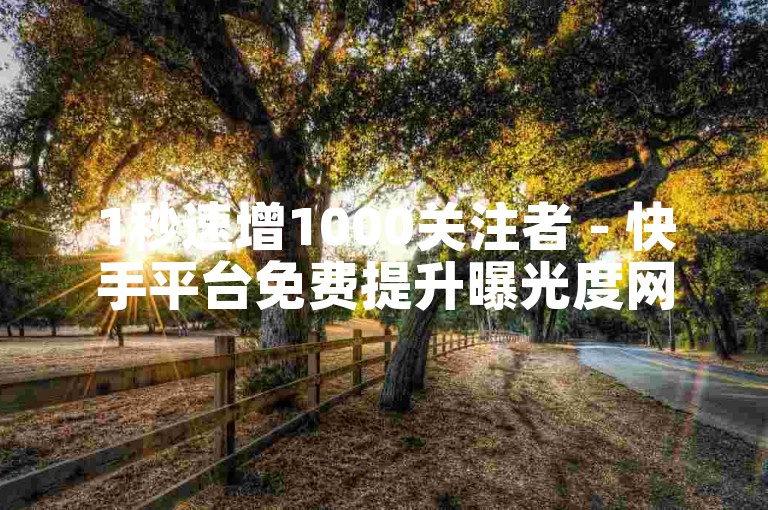 1秒速增1000关注者 - 快手平台免费提升曝光度网站