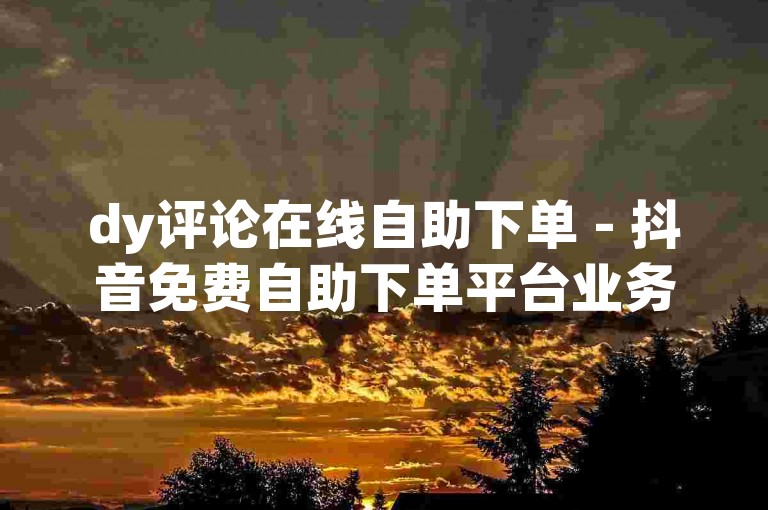 dy评论在线自助下单 - 抖音免费自助下单平台业务