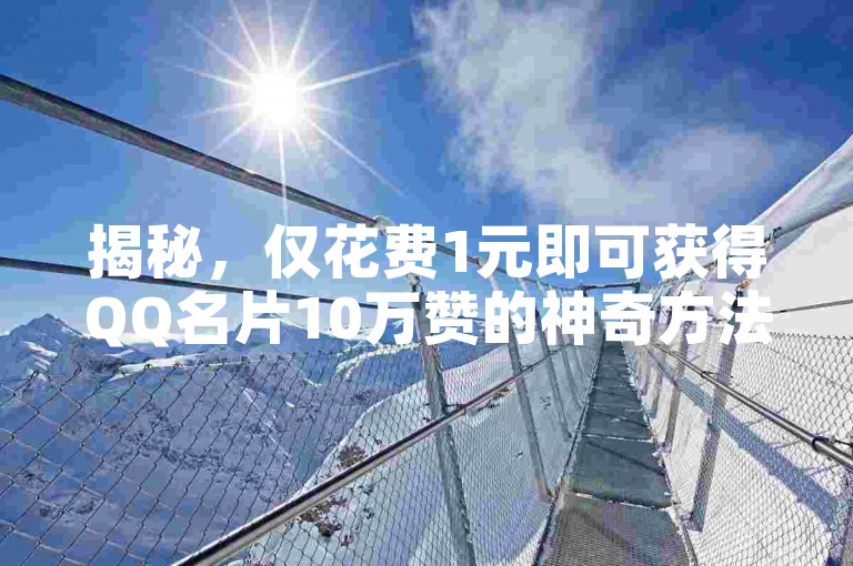揭秘，仅花费1元即可获得QQ名片10万赞的神奇方法，2025年必备技巧！