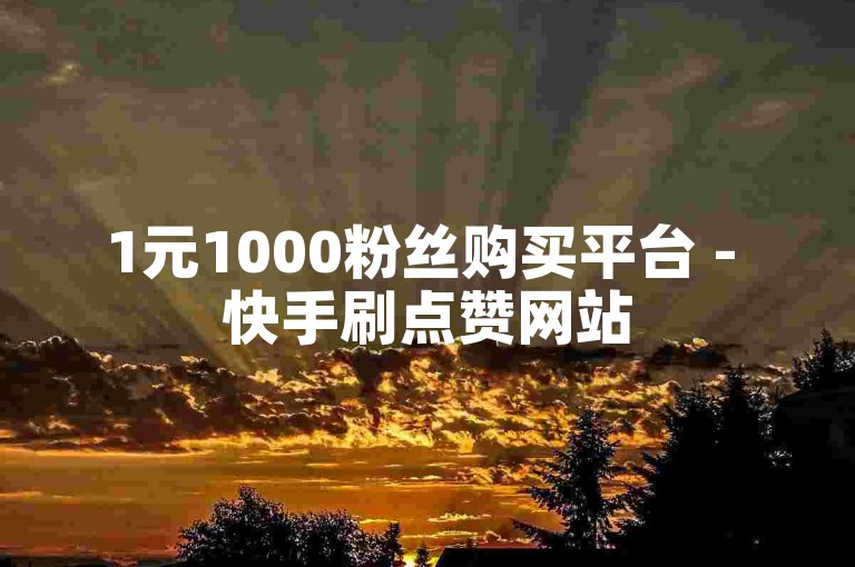1元1000粉丝购买平台 - 快手刷点赞网站