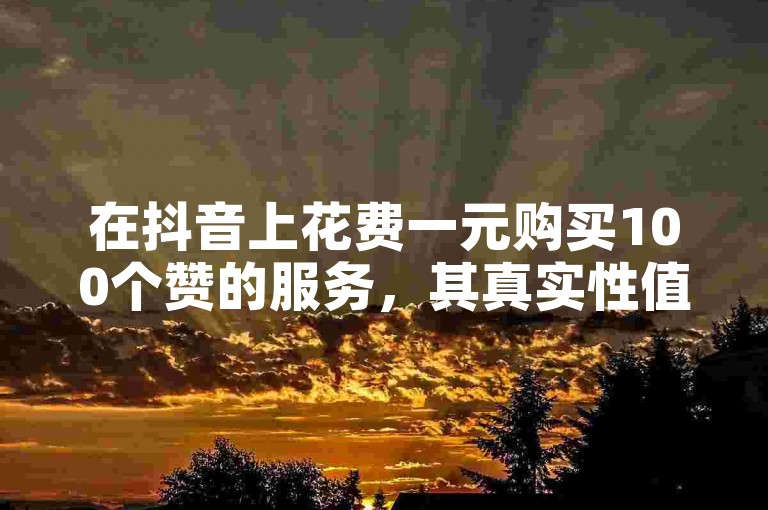 在抖音上花费一元购买100个赞的服务，其真实性值得怀疑。