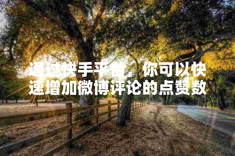 通过快手平台，你可以快速增加微博评论的点赞数，只需0.1元即可获得10000个赞。