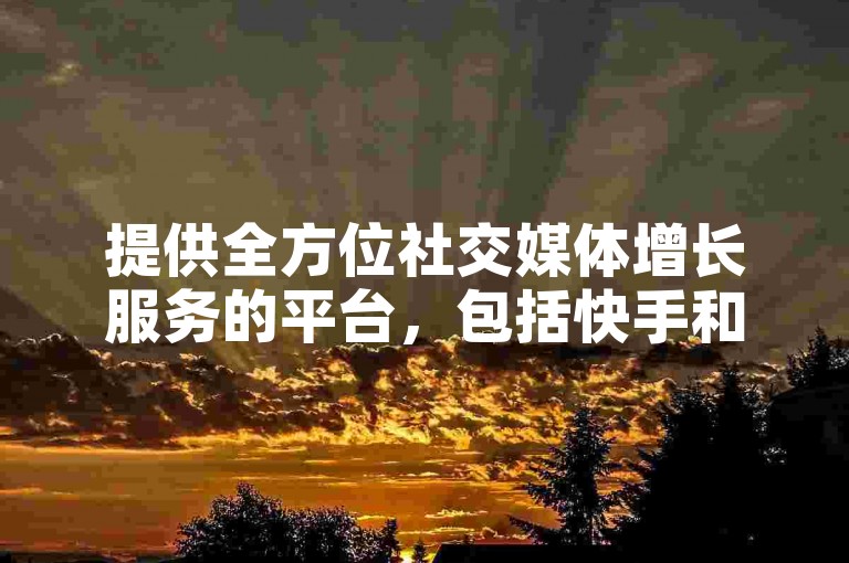 提供全方位社交媒体增长服务的平台，包括快手和抖音的点赞、粉丝等互动数据提升。