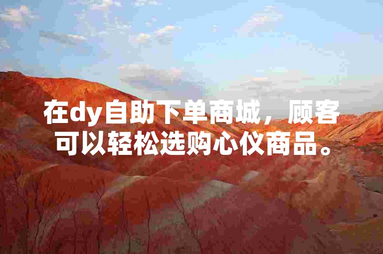 在dy自助下单商城，顾客可以轻松选购心仪商品。