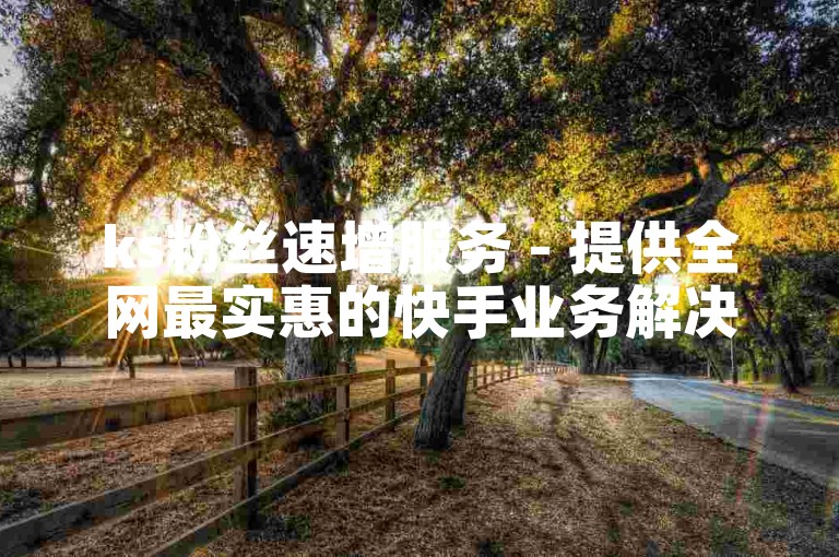 ks粉丝速增服务 - 提供全网最实惠的快手业务解决方案。
