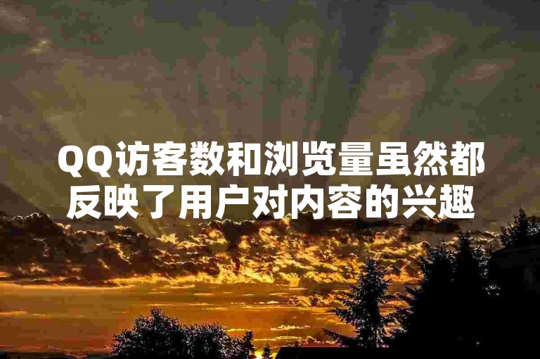 QQ访客数和浏览量虽然都反映了用户对内容的兴趣，但前者专指访问个人或群组的用户数量，而后者则是网页或文章被查看的总次数。