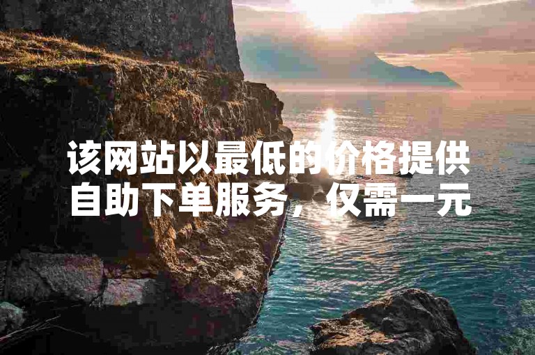该网站以最低的价格提供自助下单服务，仅需一元即可获得100个KS。