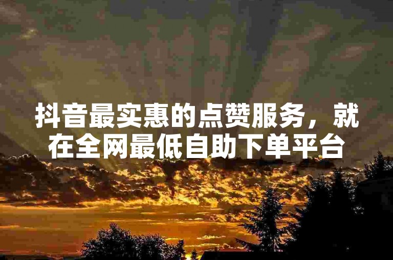 抖音最实惠的点赞服务，就在全网最低自助下单平台。