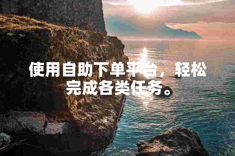 使用自助下单平台，轻松完成各类任务。
