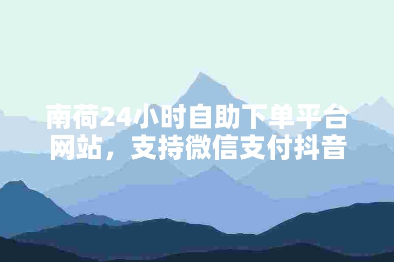 南荷24小时自助下单平台网站，支持微信支付抖音自助下单。