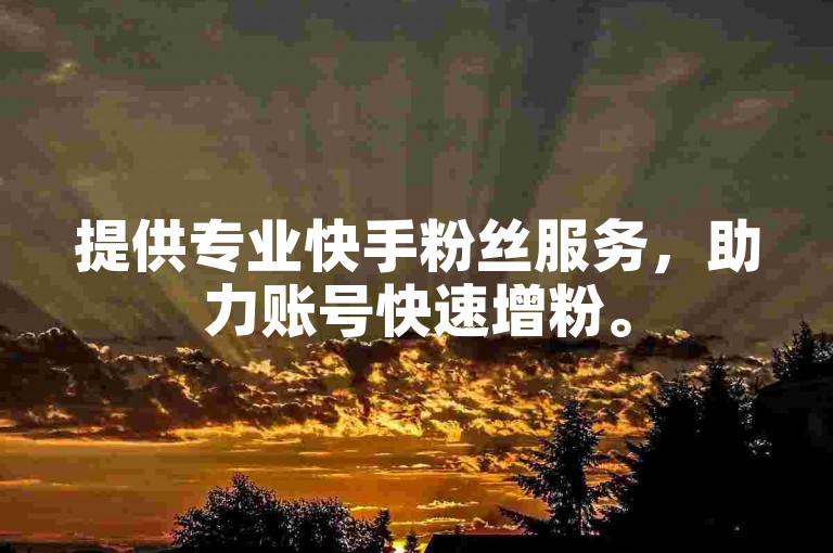 提供专业快手粉丝服务，助力账号快速增粉。