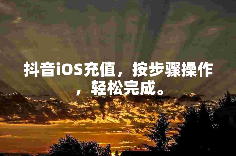 抖音iOS充值，按步骤操作，轻松完成。
