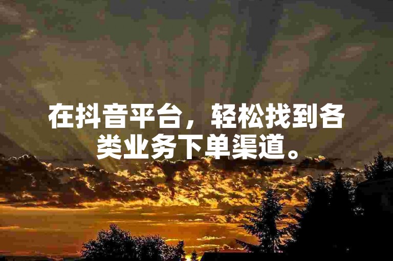 在抖音平台，轻松找到各类业务下单渠道。