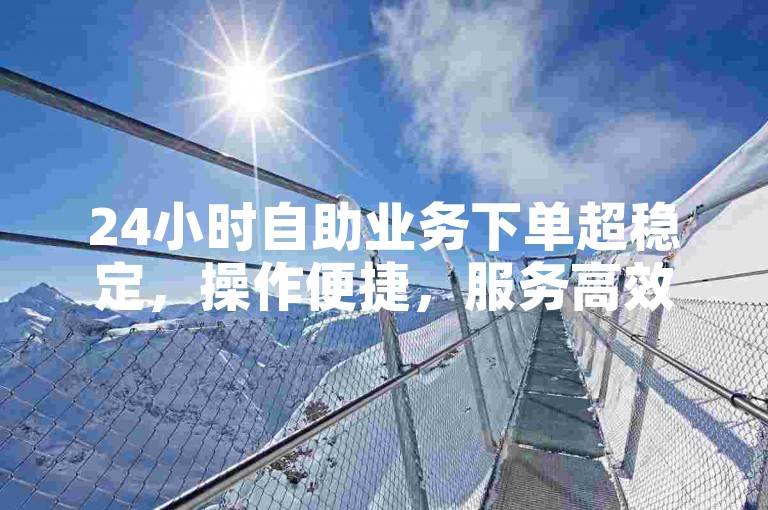 24小时自助业务下单超稳定，操作便捷，服务高效。