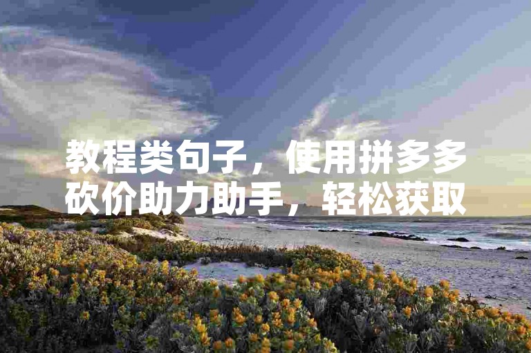 教程类句子，使用拼多多砍价助力助手，轻松获取最低价商品。