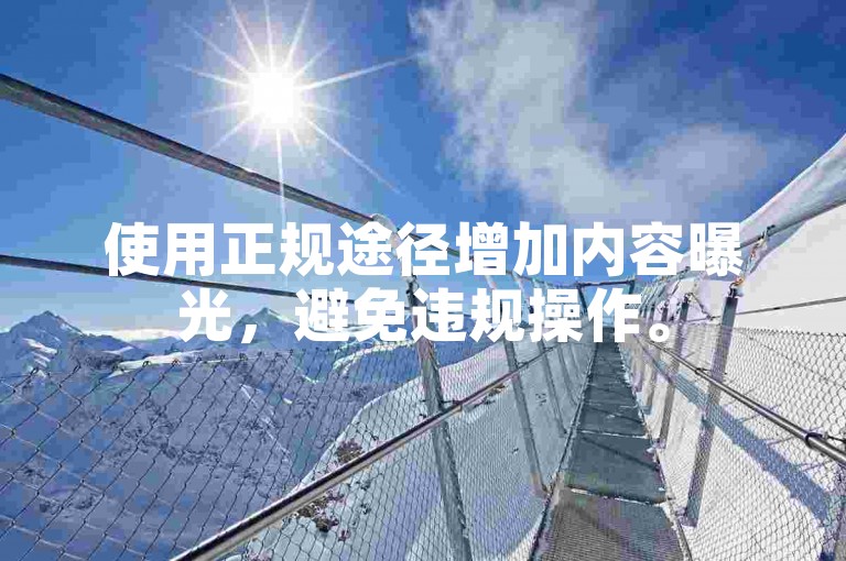 使用正规途径增加内容曝光，避免违规操作。