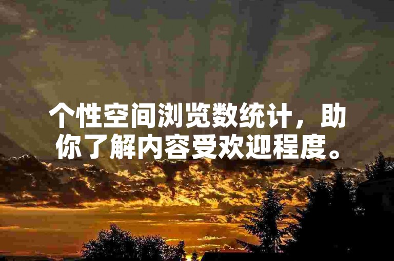 个性空间浏览数统计，助你了解内容受欢迎程度。
