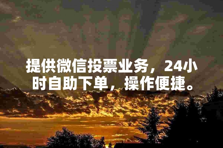 提供微信投票业务，24小时自助下单，操作便捷。