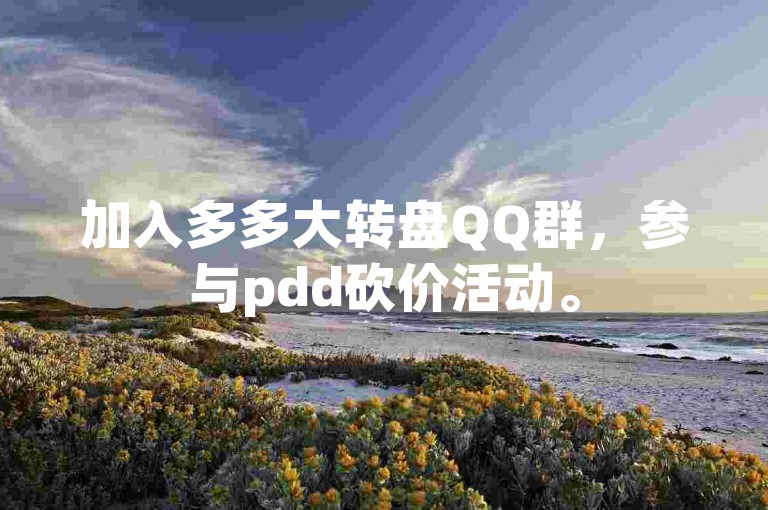 加入多多大转盘QQ群，参与pdd砍价活动。