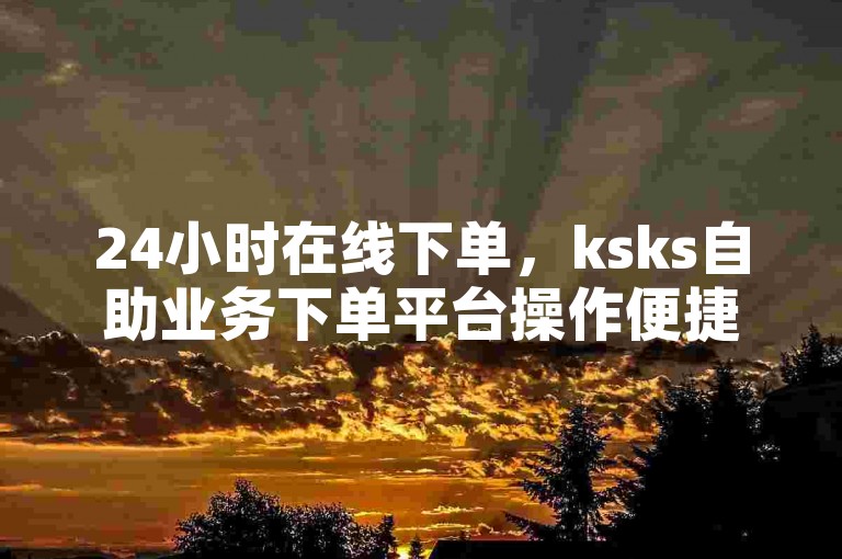 24小时在线下单，ksks自助业务下单平台操作便捷。