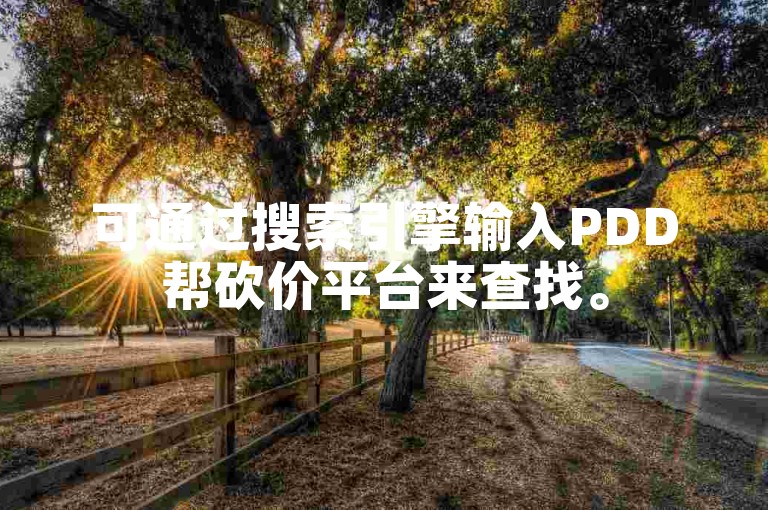 可通过搜索引擎输入PDD帮砍价平台来查找。