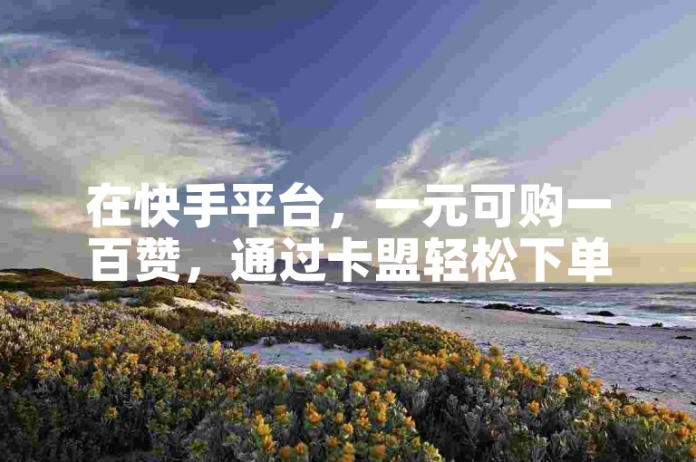 在快手平台，一元可购一百赞，通过卡盟轻松下单。