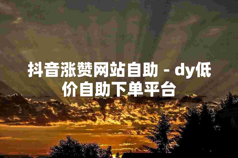 抖音涨赞网站自助 - dy低价自助下单平台