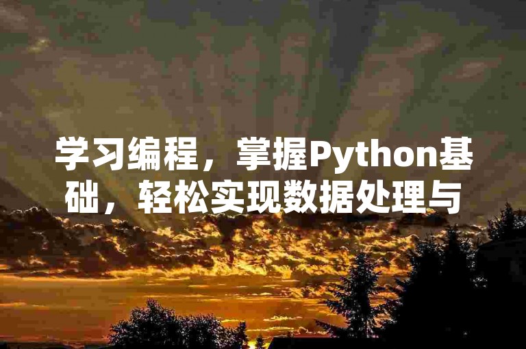 学习编程，掌握Python基础，轻松实现数据处理与自动化。