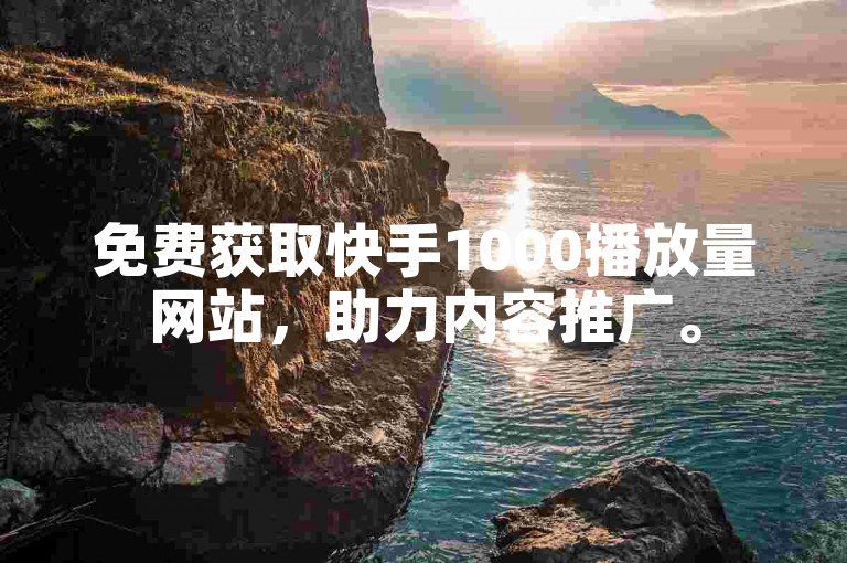 免费获取快手1000播放量网站，助力内容推广。