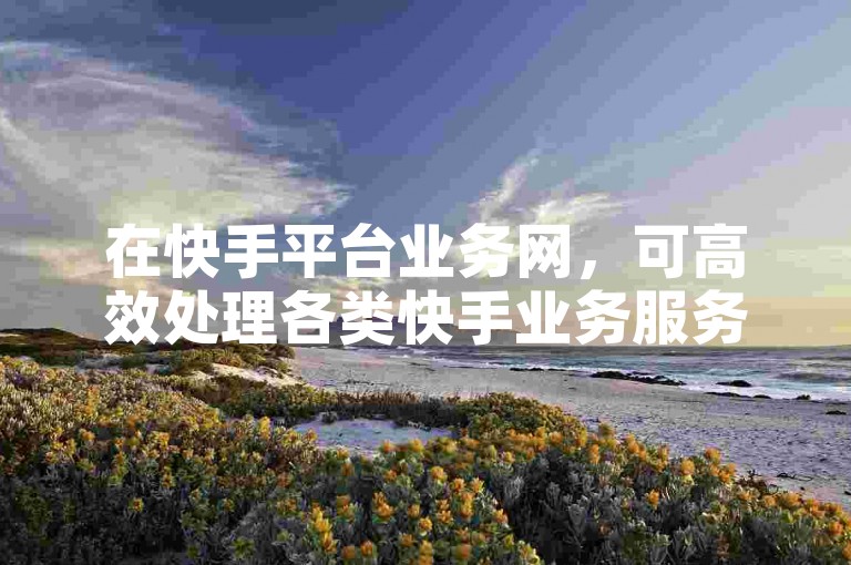 在快手平台业务网，可高效处理各类快手业务服务。