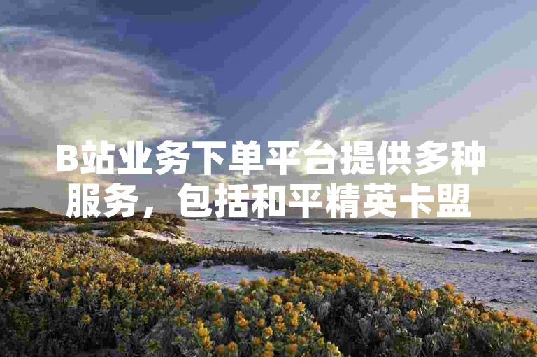 B站业务下单平台提供多种服务，包括和平精英卡盟自助下单和低价买赞。