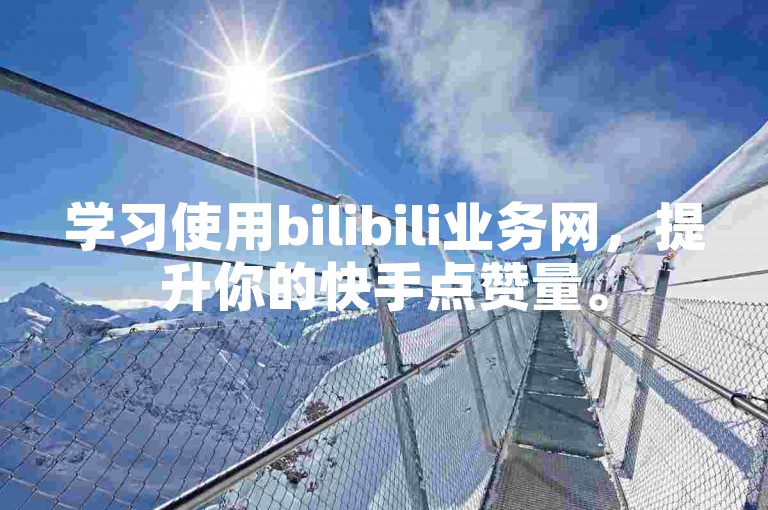 学习使用bilibili业务网，提升你的快手点赞量。