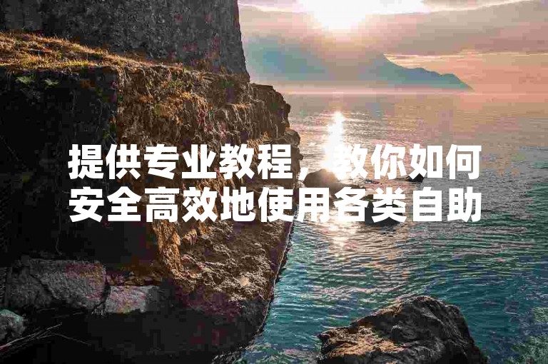 提供专业教程，教你如何安全高效地使用各类自助平台。