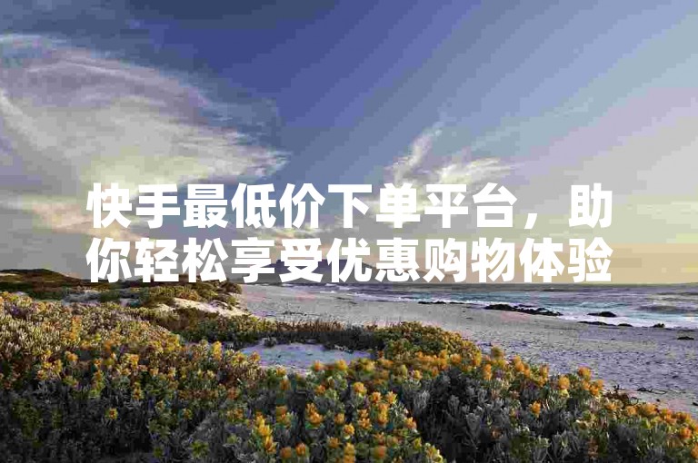 快手最低价下单平台，助你轻松享受优惠购物体验。