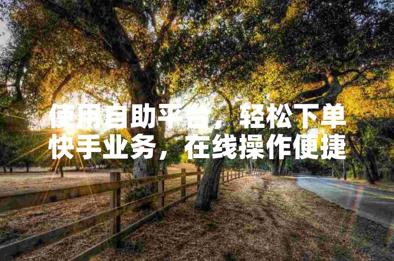 使用自助平台，轻松下单快手业务，在线操作便捷又实惠。